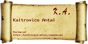 Kaltrovics Antal névjegykártya